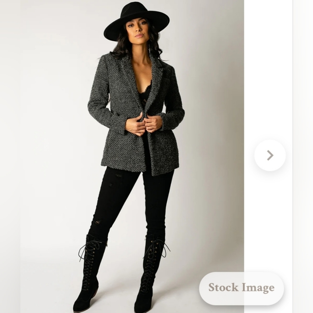 NWT MIA JOY Louve Blazer in Charcoal Black (Size: XL) - Picture 5 of 13